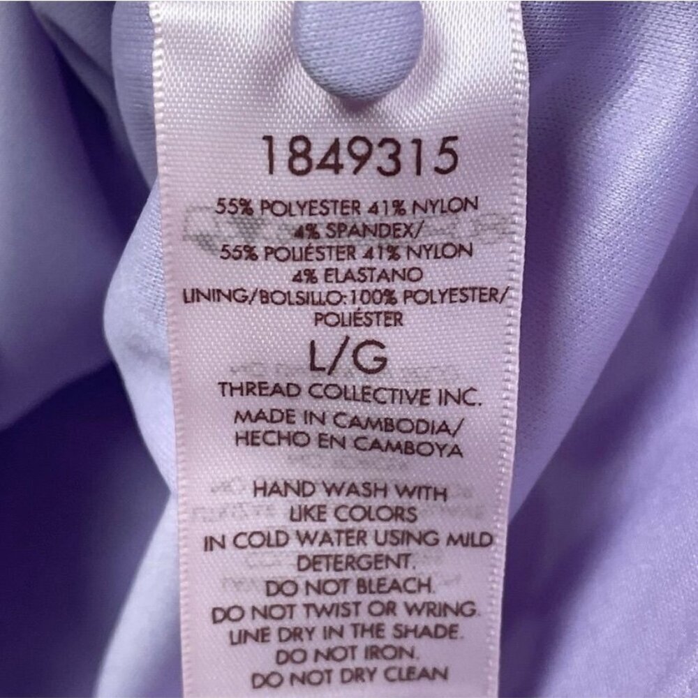 Teddi Rose Purple Lace Short-Sleeve Top Keyhole Back Large d1009 - Picture 6 of 8